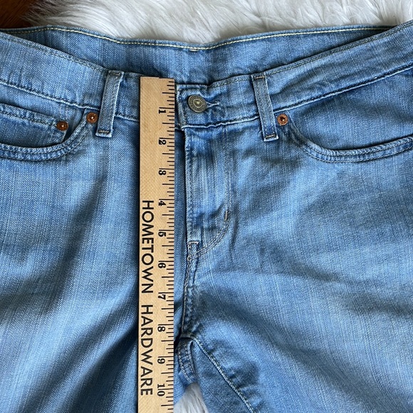 LEVI'S LIGHT BLUE DENIM JEAN SHORTS MID RISE - Picture 9 of 12